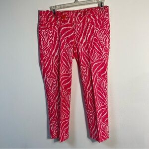 Lilly Pulitzer Women’s Ankle Pants Pink/White Size 4 Festival Party Preppy